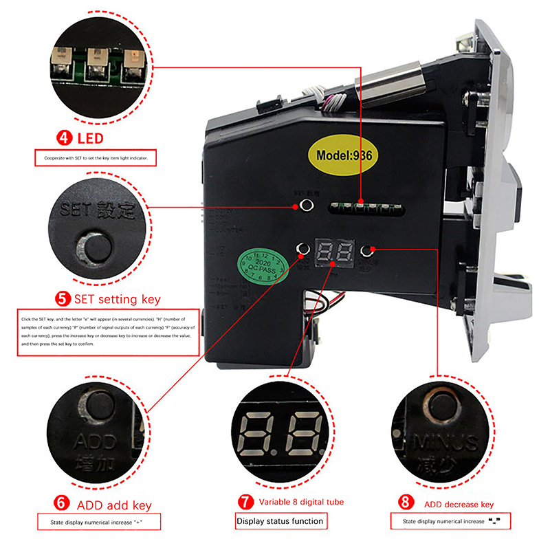1Pc 616 Multi Coin Slot Accept - Arcade Ticket Machine 评论和价格