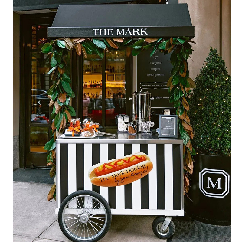 Hot Sale Custom Metal 4-Wheel  - Hot Dog Vending Cart 评论和价格