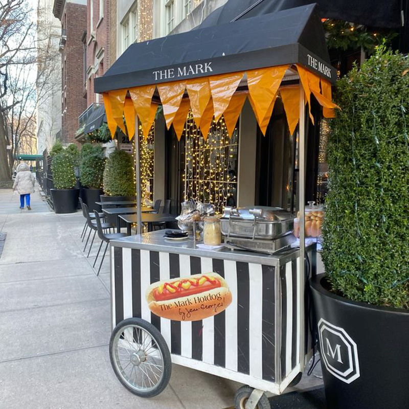 Hot Sale Custom Metal 4-Wheel  - Hot Dog Vending Cart 评论和价格