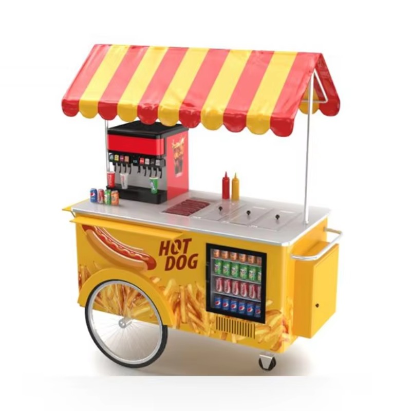 Hot Sale Custom Metal 4-Wheel  - Hot Dog Vending Cart 评论和价格
